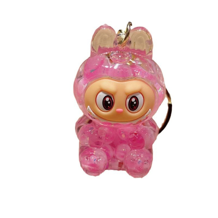 Wholesale acrylic rab cloth quicksand key chain pendant  key chain gift