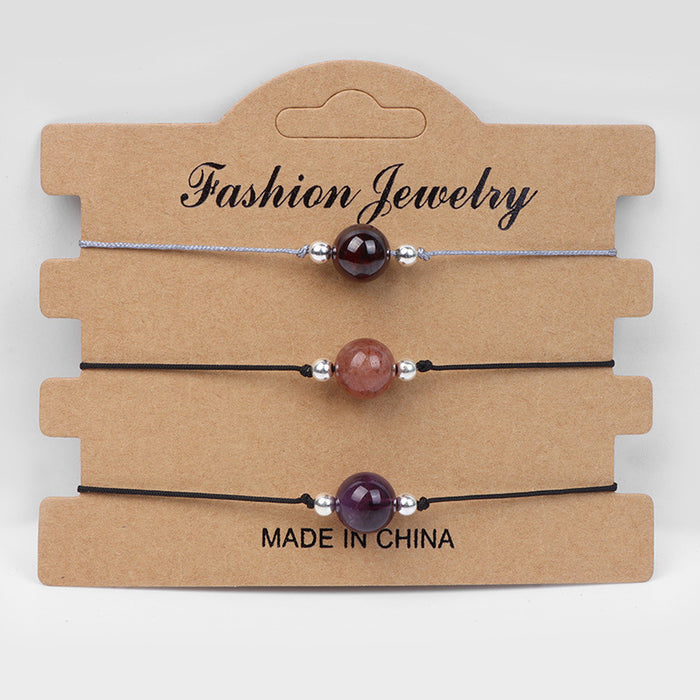 Wholesale Handmade Braided Rope Agate Stone Couple Bracelet Geometric Chic Gift For Everyday Wear Fashion Accessory