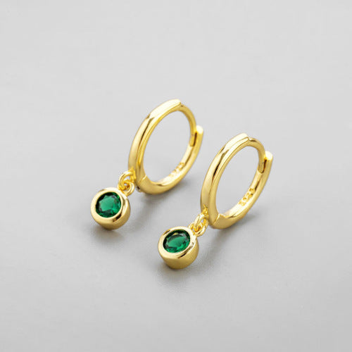 Wholesale Round Zircon Row of Diamond Earrings