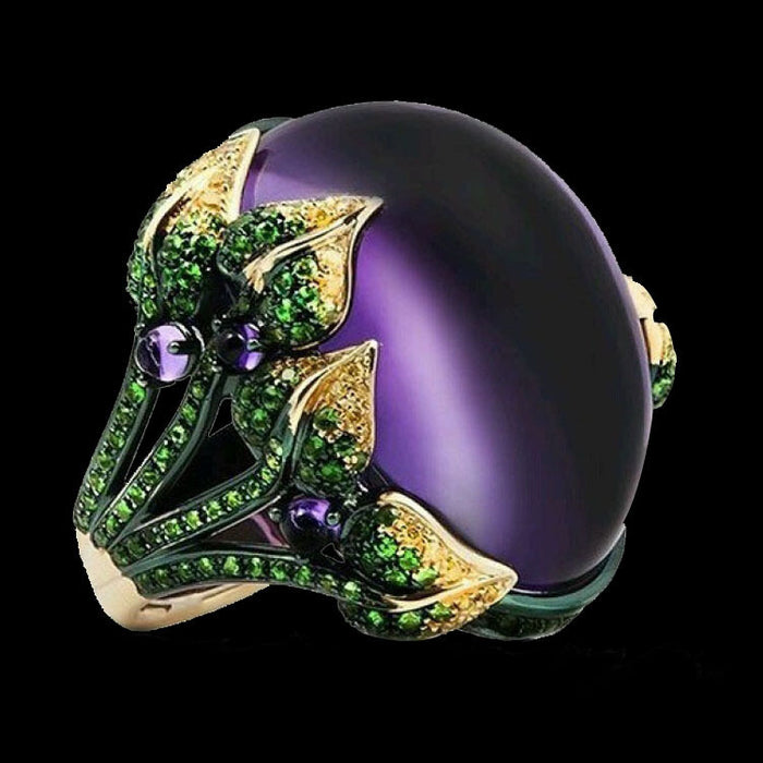 Wholesale Atmospheric purple plate ring, men's and women's creative new style ring