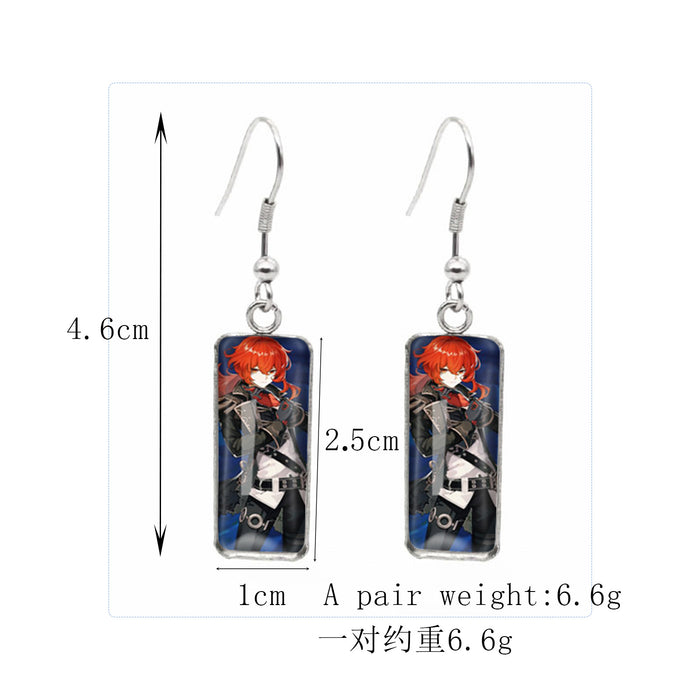 Wholesale Independently packaged hook flower pendant earrings, creative time gemstone earrings
