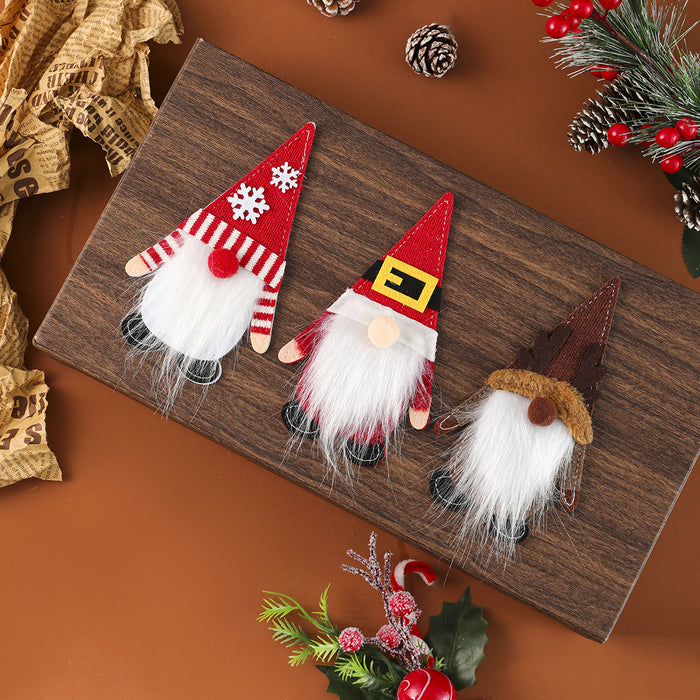 Wholesale Felt Cloth Knife and Fork Set Faceless Elderly Knife and Fork Set Decoration Christmas Home Table Decorations