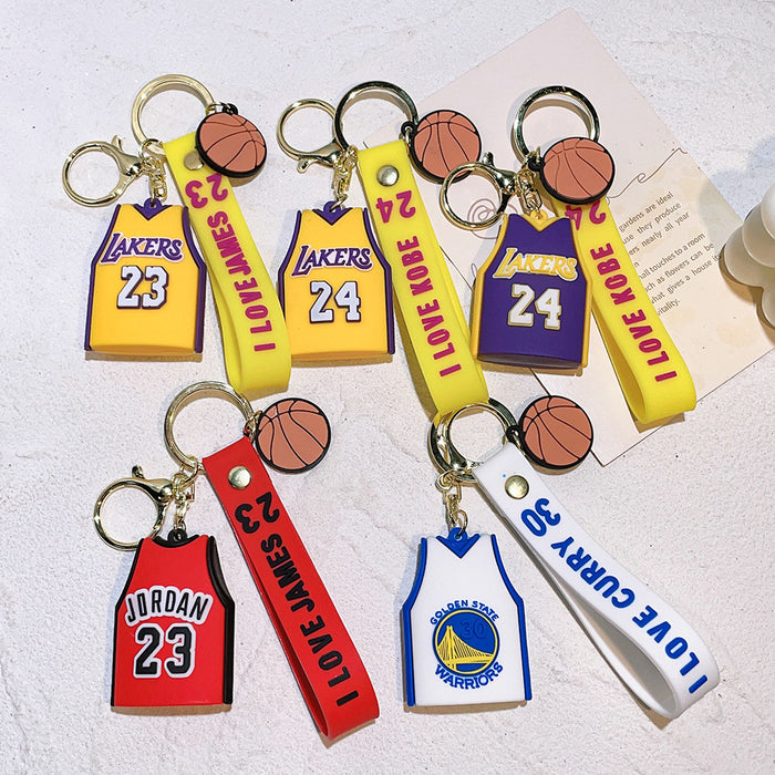 Wholesale Silicone Cartoon Jersey Keychain JDC-KC-Qiwei026