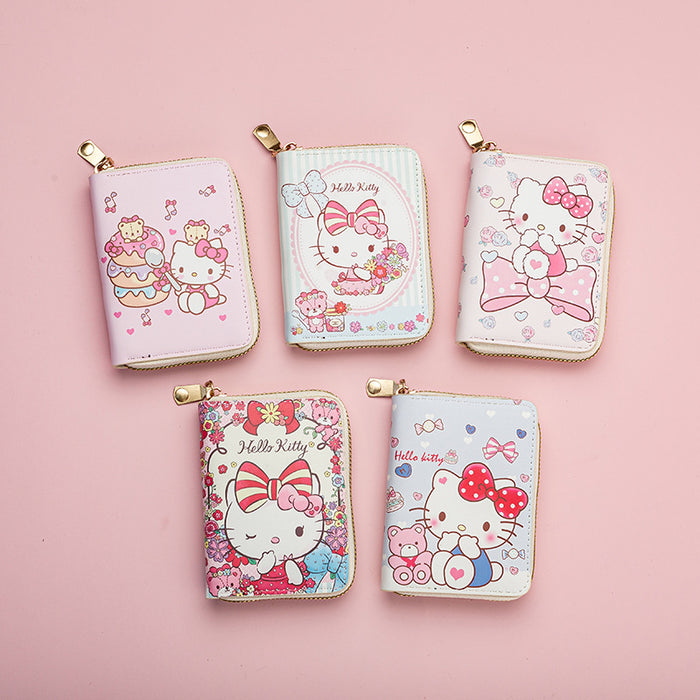Wholesale Cute Cartoon Mini Zipper Short Wallet for Female Students
