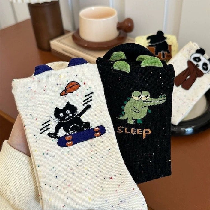 Wholesale Spring and Autumn High-value Socks Funny Cute Socks Women's Cartoon All-match Sweat-absorbent Socks