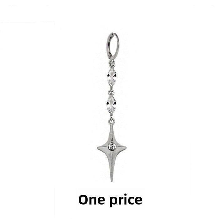 Wholesale Tassel Zircon Earrings Personalized Circle Long Earrings Earrings Square Diamond Full Diamond Chain Earrings Buckle