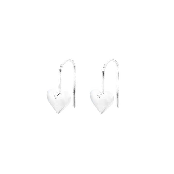 Wholesale Simple and three-dimensional heart-shaped ear hook temperament U-shaped short smooth heart-shaped earrings