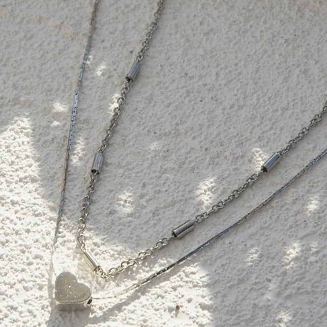 Wholesale Neck Chain Double-layer Love Stacked Collarbone Chain Collarbone Chain