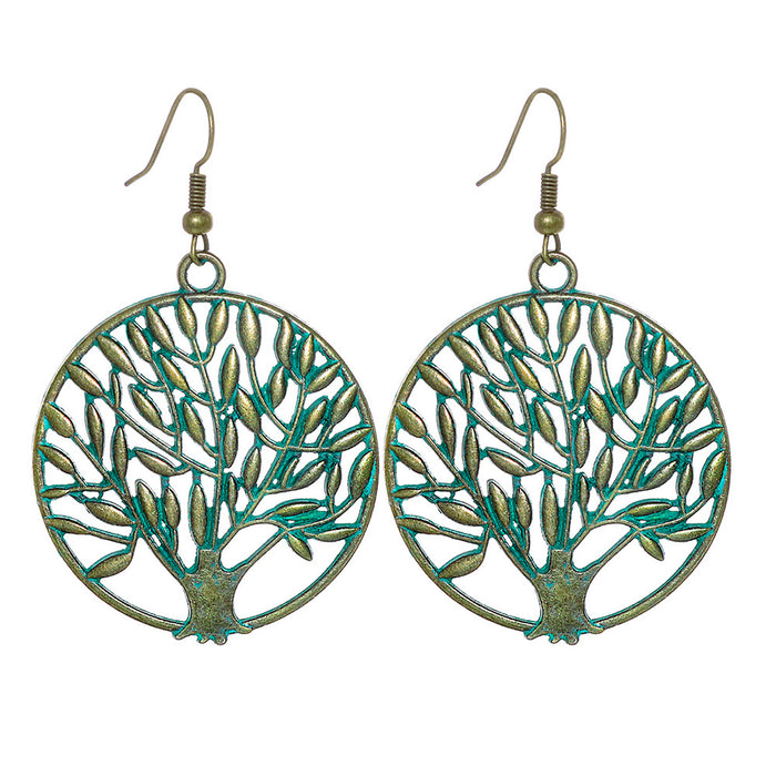 Wholesale Bohemian Hollow Alloy Earrings Vintage Leaf Flower Design Fashion Accessory MOQ≥2