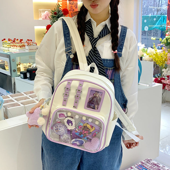 Wholesale Transparent large-capacity backpack with PU shoulder straps