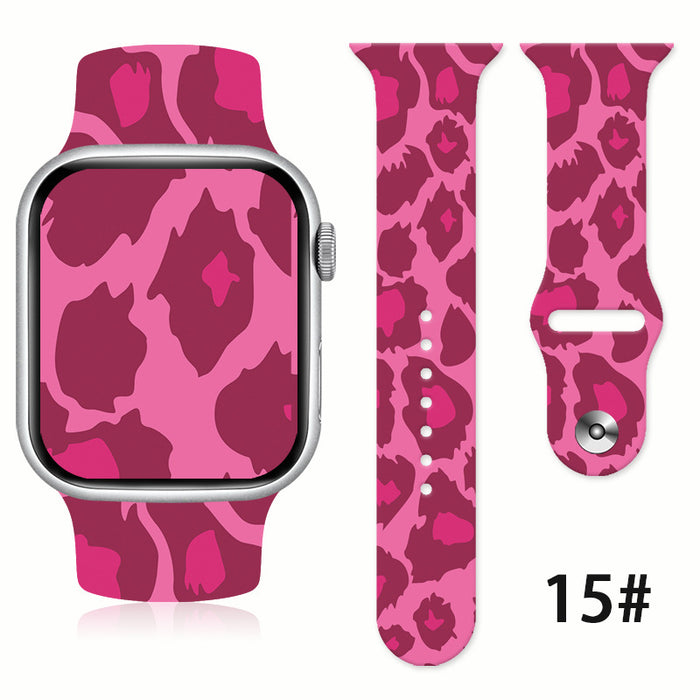 Wholesale Silicone Animal Fur Printed Silicone Watch Strap Wristband JDC-WD-NuoQi031