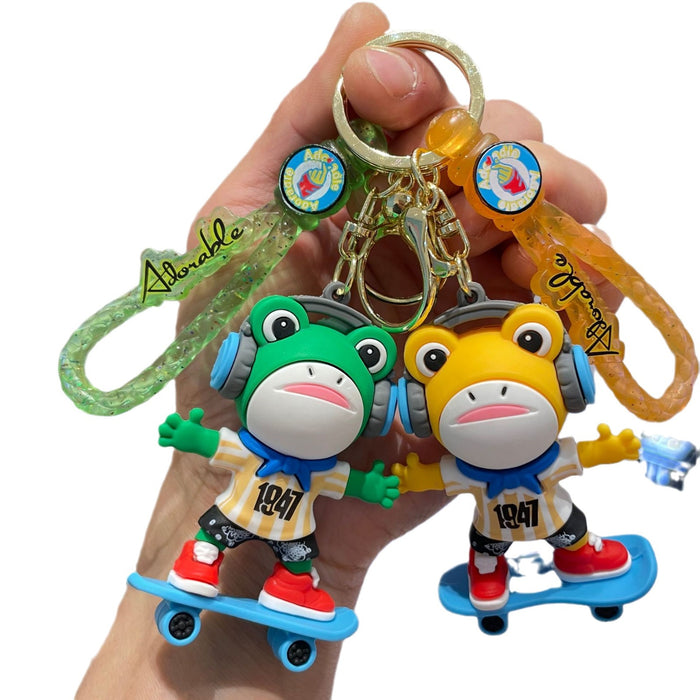 Wholesale Cartoon keychain cute PVC doll bag pendant car keychain circle small gift wholesale