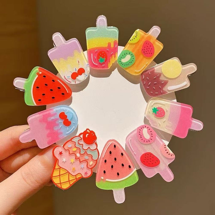Wholesale  Small Ice Cream Acrylic kids  Hair Clips