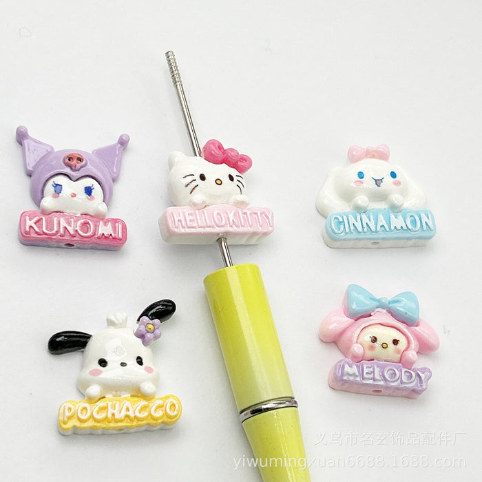 Wholesale 200PCS Resin Plating Acrylic Cartoon Beads JDC-BDS-MingXuan004