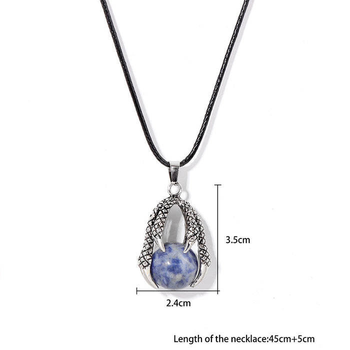 Wholesale Dragon claw shaped stone bead necklace