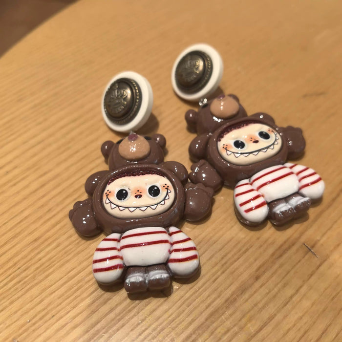 Wholesale Handmade Cartoon Silver Needle Niche Design Earrings