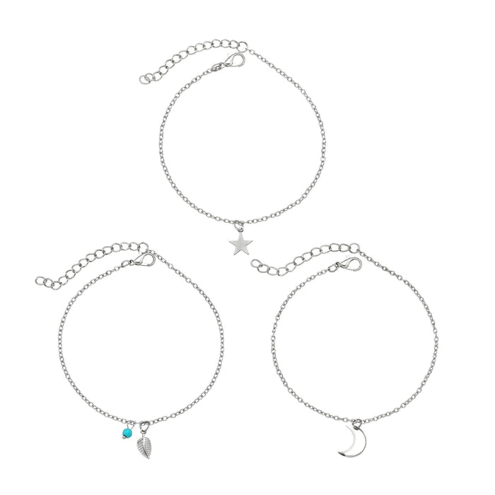 Wholesale Retro Starfish Turquoise Beach Anklets