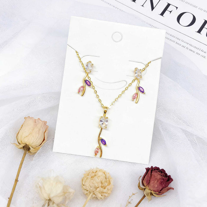 Wholesale Tulip Necklace and Earring Set Clavicle Jewelry