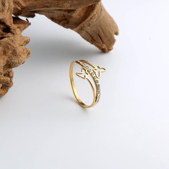 Wholesale ring jewelry titanium steel ring color retention gold plating women's ring