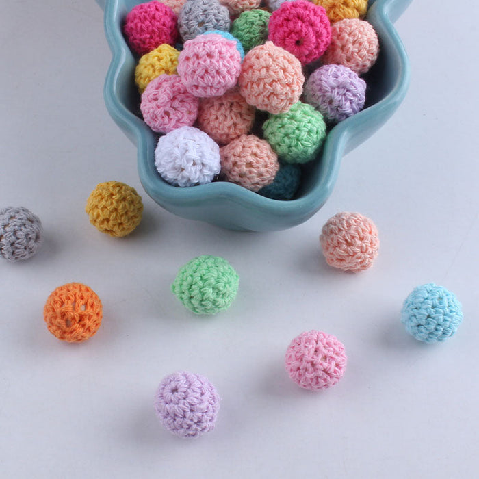 Wholesale 10PCS 16mm Wooden Cotton Thread Crochet Yarn Balls JDC-BDS-BaoQin016