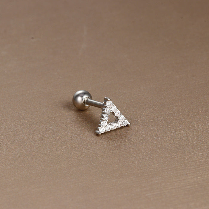 Wholesale Jewelry Stainless Steel Ear Nail Zircon Ball Screw Women
