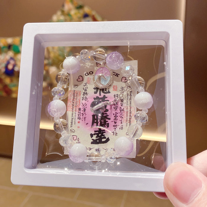 Wholesale Glass Bracelet Unicorn Milk Cap Floral Design for Children Jewelry Gift MOQ≥3