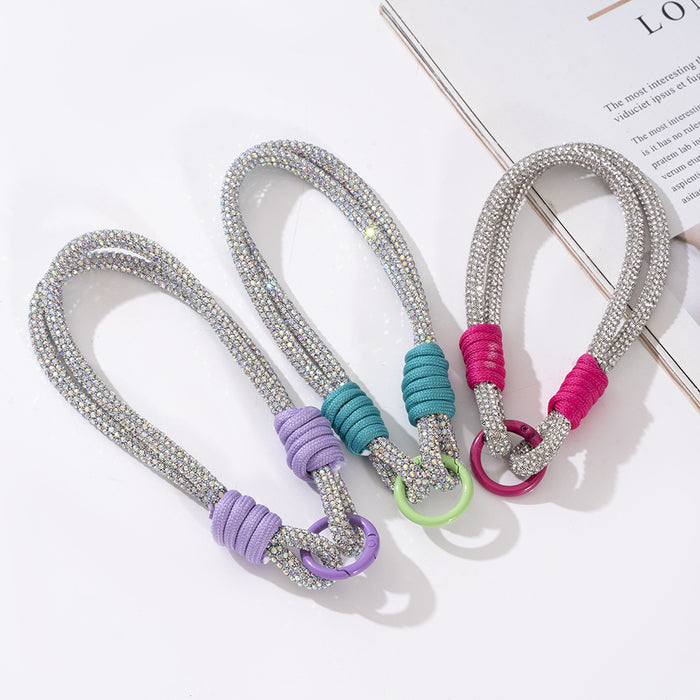 Wholesale New diamond chain wristband lanyard, phone lanyard DIY, phone chain, phone case universal short lanyard, wrist rope