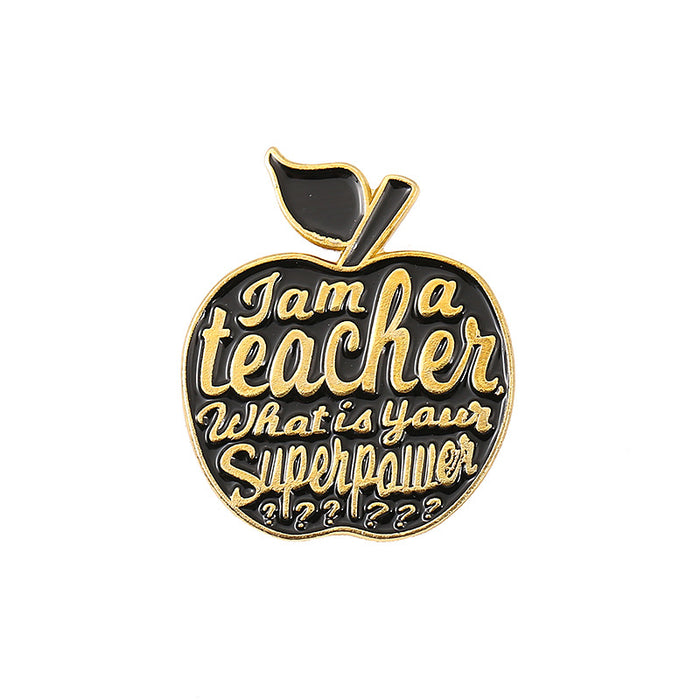 Wholesale Alloy personalized letters,  four-color apple brooch