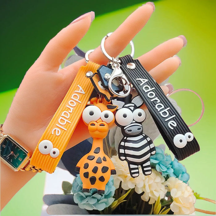 Wholesale PVC Soft Rubber Keychain Pendant Cartoon Doll Trendy Car Keychain