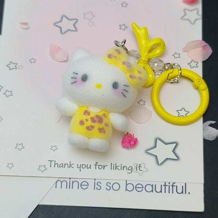 Wholesale flocked cute doll keychain