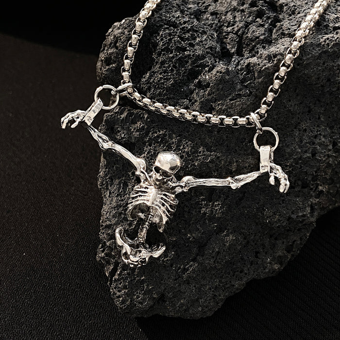 Wholesale Skull Pendant Necklace Alloy  Clavicle Chain Halloween Necklace Chain