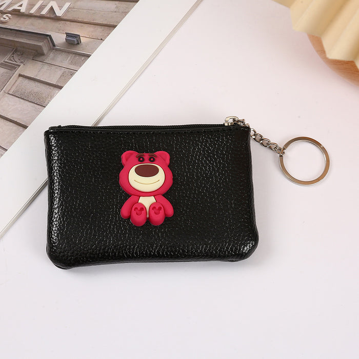 Wholesale Cartoon Cute PU Zipper Coin Purse Keychain JDC-KC-YiK008