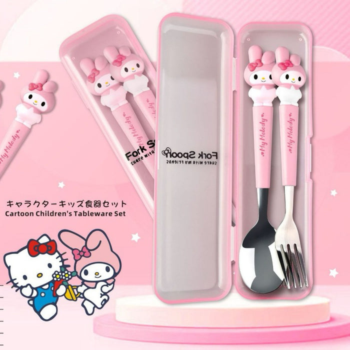 Wholesale Cartoon Printed Stainless Steel Cutlery Two-piece Set JDC-SN-Kameng001