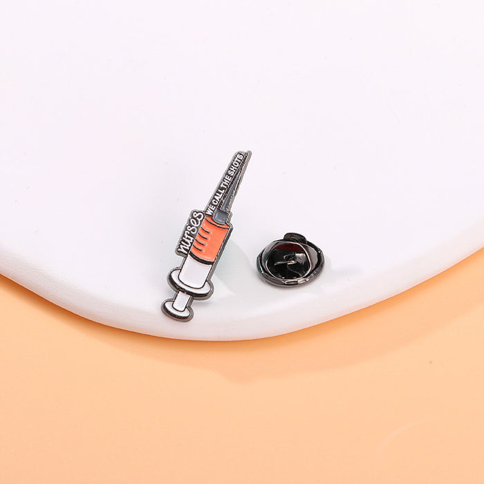 Wholesale Medical supplies series cartoon brooch ambulance syringe stethoscope shape metal badge