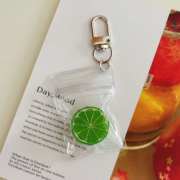 Wholesale Pastoral Style Resin Half Lemon Keychain Bag Charm Decorative Accessory