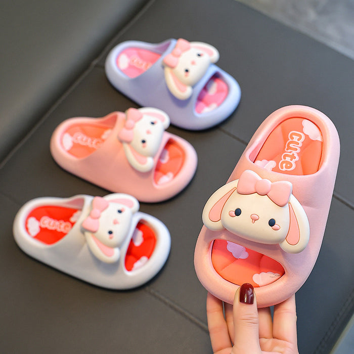 Wholesale Summer Girls Slippers Princess Cartoon Indoor Non-slip Bathroom Bath Cute Soft Bottom Children Slippers JDC-SP-Langd007