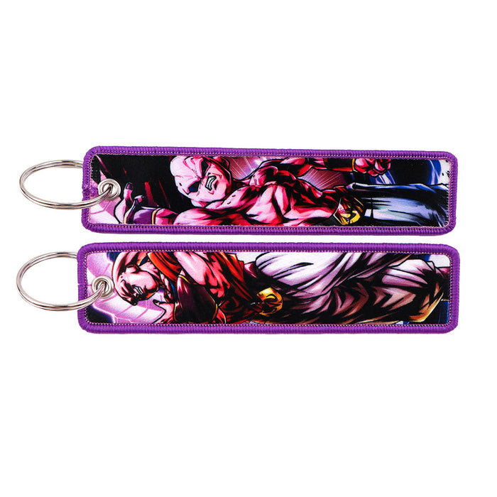 Wholesale  Woven Label Keychain Cartoon Pendant Woven Fabric Cartoon Accessory