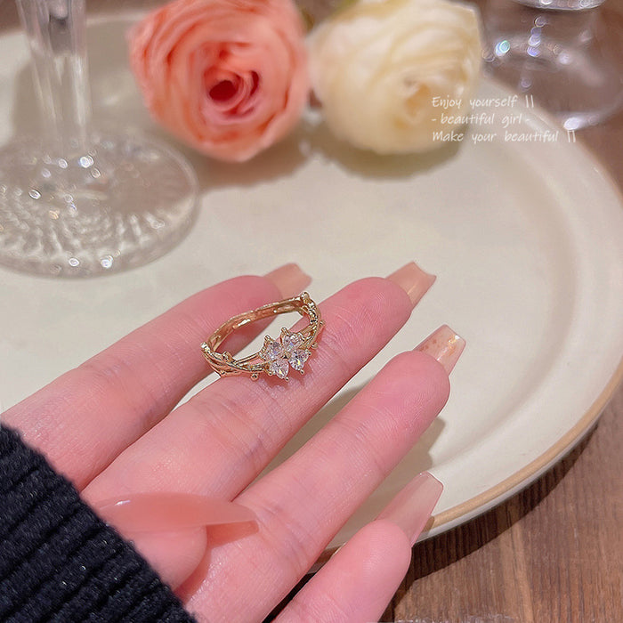Wholesale Butterfly ring inlaid with zircon