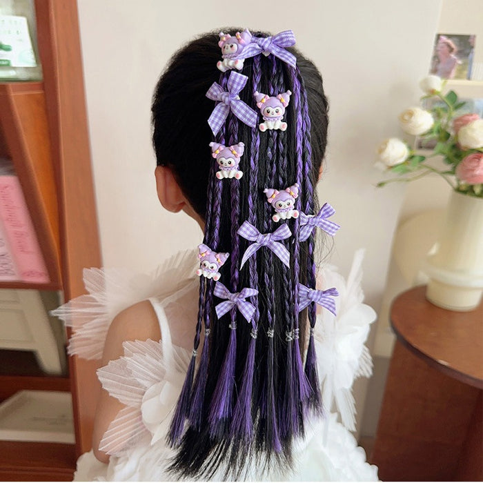 Wholesale Children' s Wig Braid Hair Ring Girls'  High Ponytail Tie Hair Rope Little Girl Sweet Cool Hair Rope Headwear