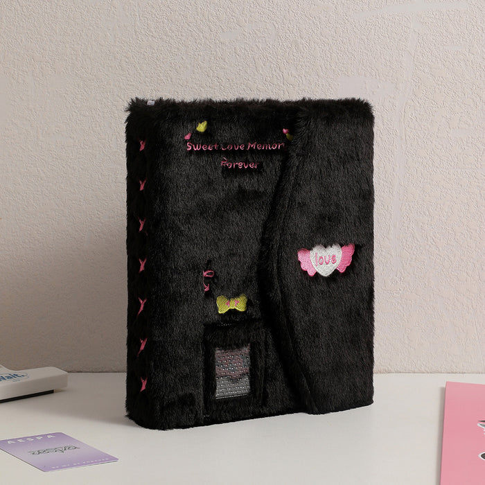 Wholesale Butterfly Plush Magnetic Full-Wrap 3-inch Loose-Leaf Storage Book