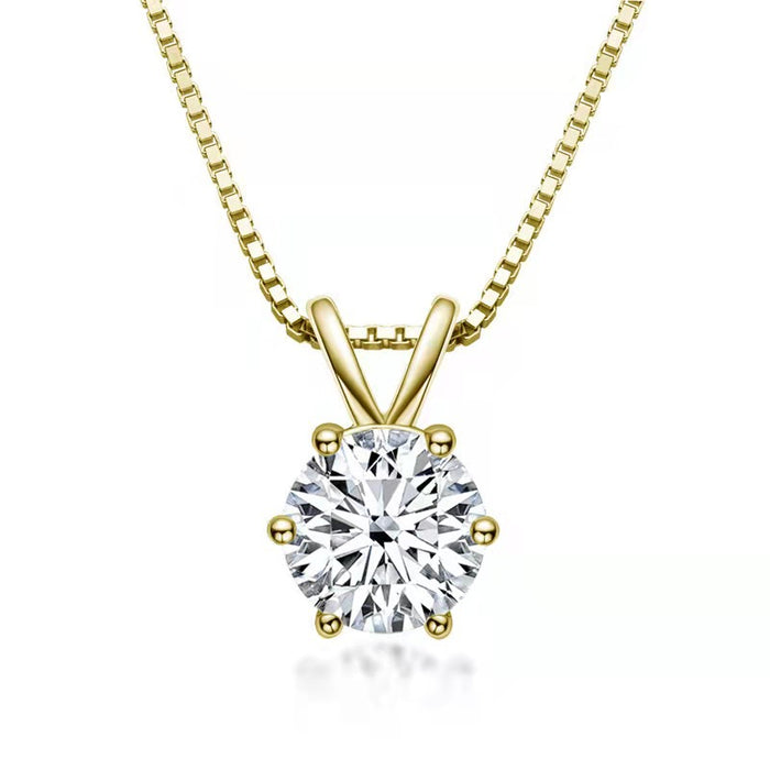 Wholesale Necklace with high-end feel, single diamond pendant, collarbone chain, silver jewelry