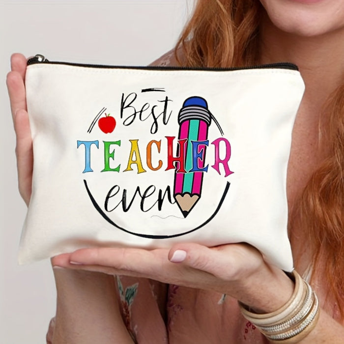 Wholesale Teacher' s printed canvas Makeup Bags
