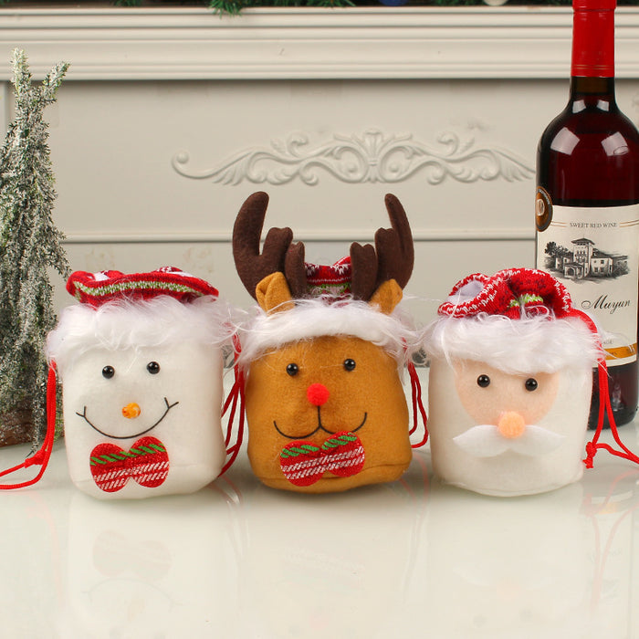 Wholesale Christmas Decorations  Velvet Apple Bag Bundle Flap Pocket Pants Ornaments Christmas Doll Gift Bag