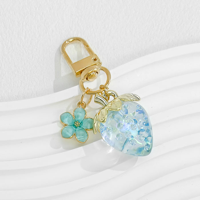 Wholesale Strawberry Pendant Bag Glitter Keychain Gift Valentine's Day