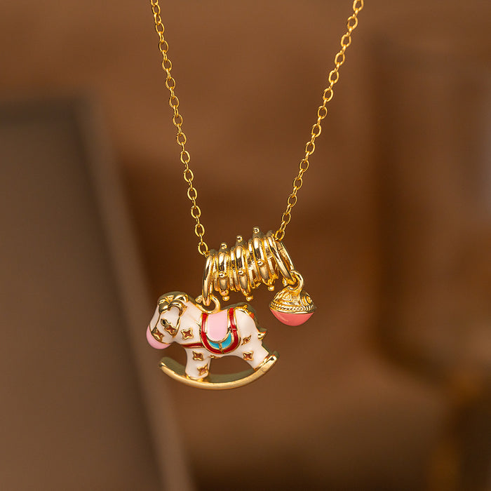 Wholesale Enamel Rocking Horse choker necklace