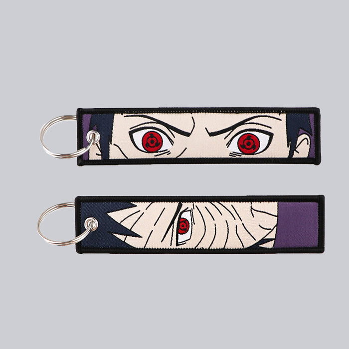 Wholesale Cartoon Anime Woven Label Keychain Pendant  Fabric Anime Peripheral