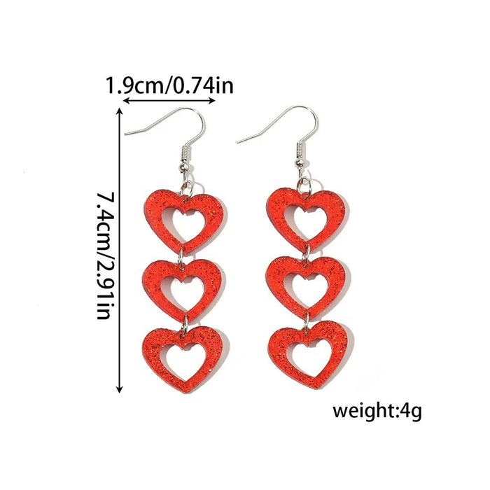 Wholesale Acrylic Heart Envelope 2D Earrings Valentine' s Day Fashion Accessory MOQ≥2