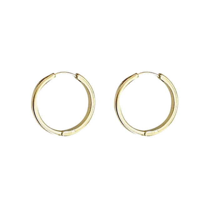 Wholesale Personalized, minimalist, metallic, geometric circular earrings, fashionable new style