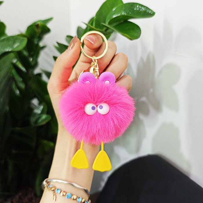 Wholesale cute plush big-eyed duck pendant Keychains