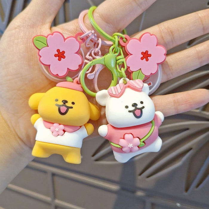 Wholesale Line Puppy Silicone Keychain Cartoon Backpack Pendant Gift MOQ≥5